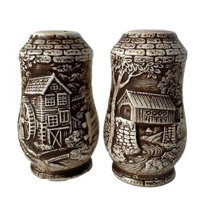 Vintage Country Charm Large Salt and Pepper Shakers